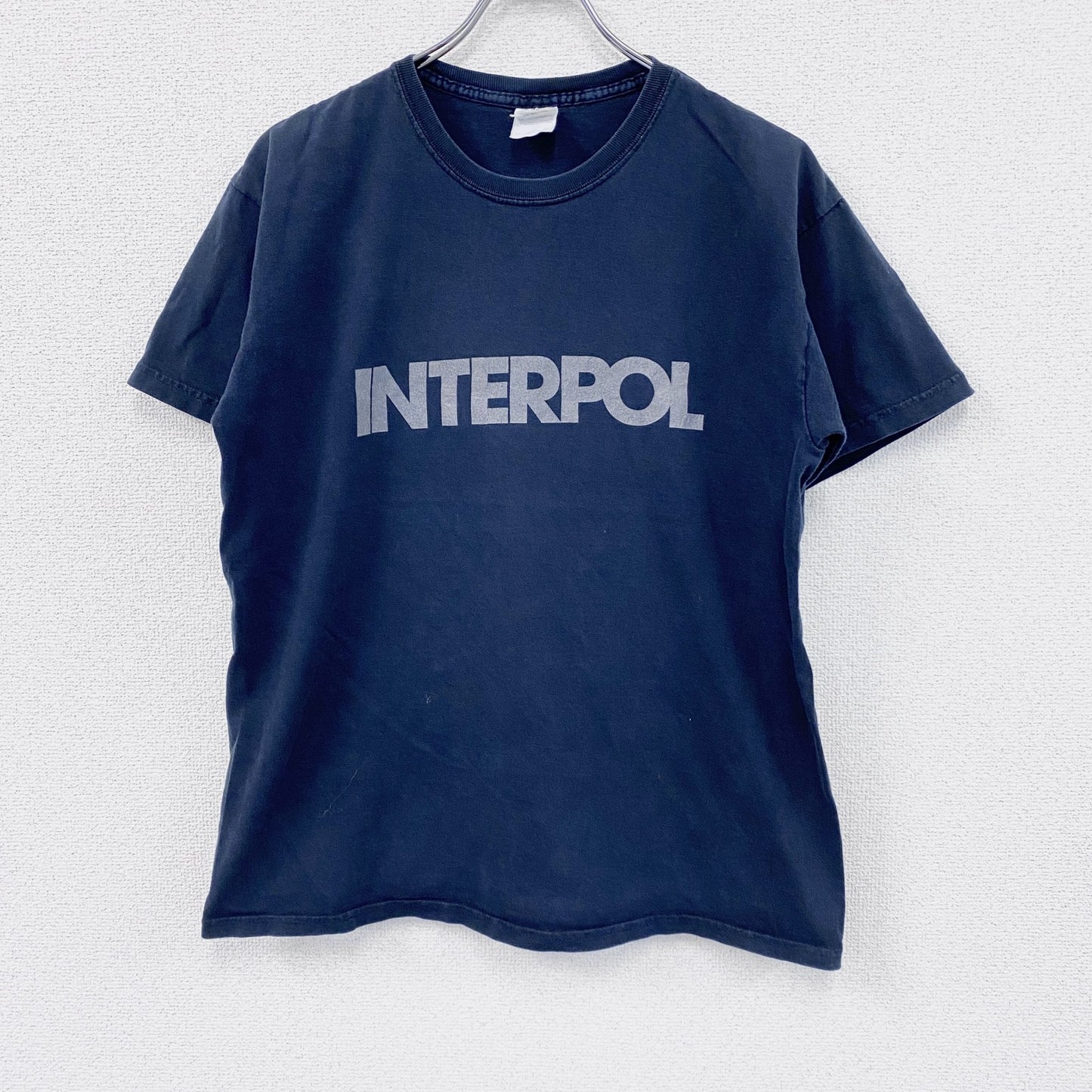 GILDAN　ギルダン　INTEPOL　インターポール　半袖プリントTシャツ　紺　ネイビー　Mサイズ