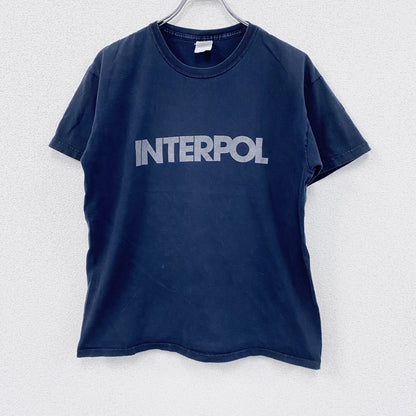 GILDAN　ギルダン　INTEPOL　インターポール　半袖プリントTシャツ　紺　ネイビー　Mサイズ
