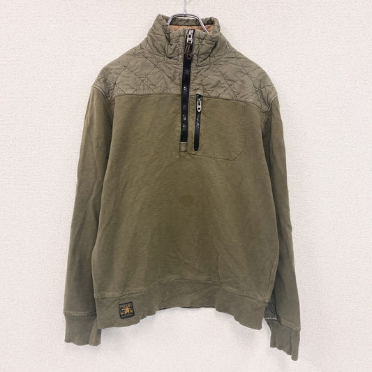 POLO RALPH LAUREN　ポロラルフローレン　ハーフジップスウェットプルオーバー　ロケットTALONジップ　カーキ　Mサイズ