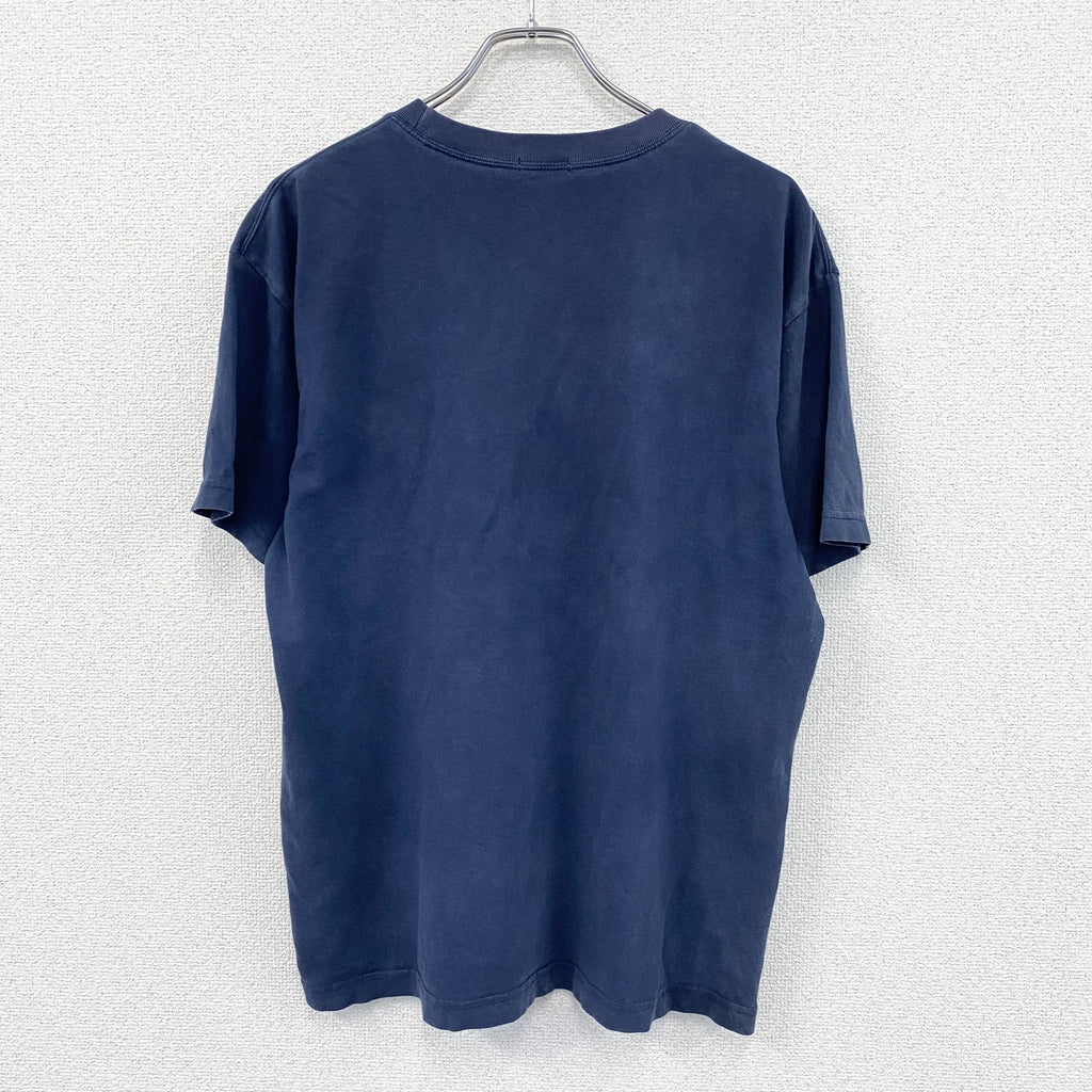 00s　BLUE　半袖プリントTシャツ　アーチプリント　Track and field　紺　ネイビー　XLサイズ　古着