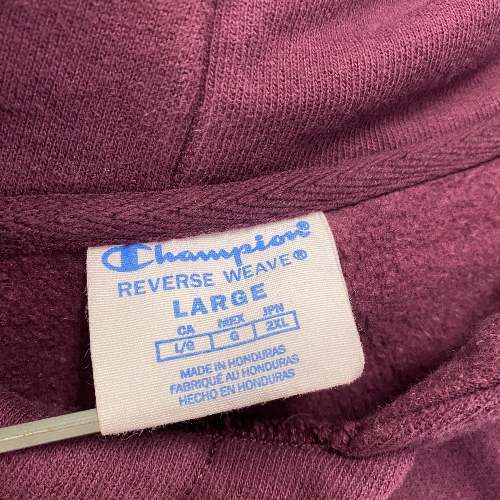 Champion　チャンピオン　リバースウィーブ　スウェットパーカー/フーディー　ヘビーウエイト　現行　紫　パープル　Lサイズ　古着