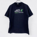 B&C　COLLECTION　半袖プリントTシャツ　サッカー　人間の成長　シンプルデザイン　クルーネック　黒　ブラック　Lサイズ　古着