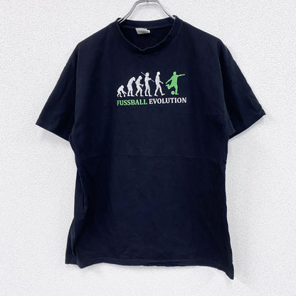 B&C　COLLECTION　半袖プリントTシャツ　ユーロ　黒　ブラック　Lサイズ