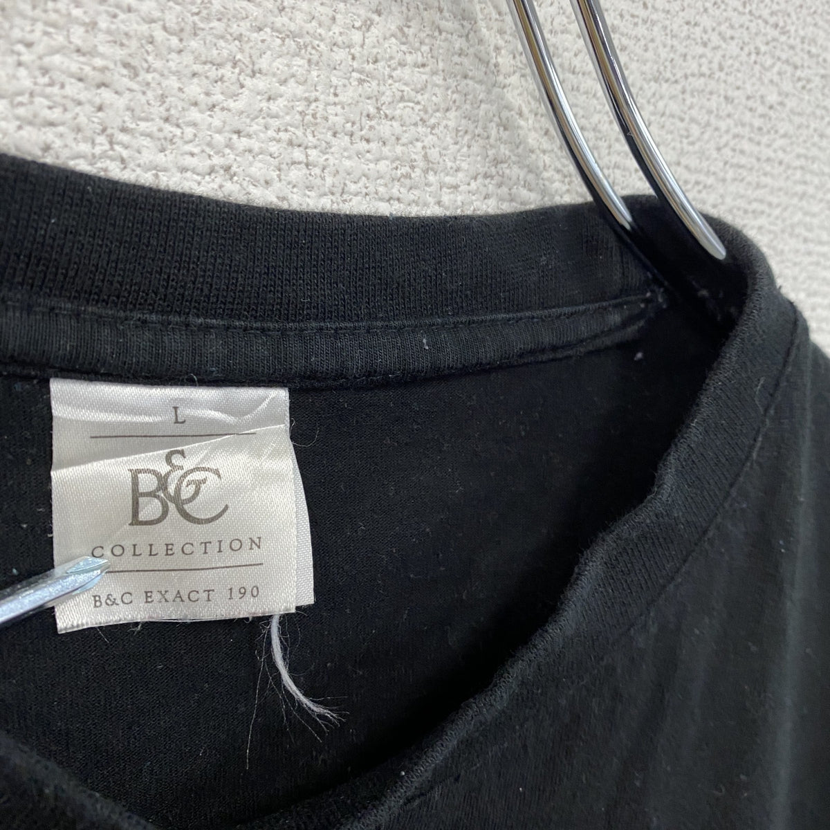 B&C　COLLECTION　半袖プリントTシャツ　サッカー　人間の成長　シンプルデザイン　クルーネック　黒　ブラック　Lサイズ　古着