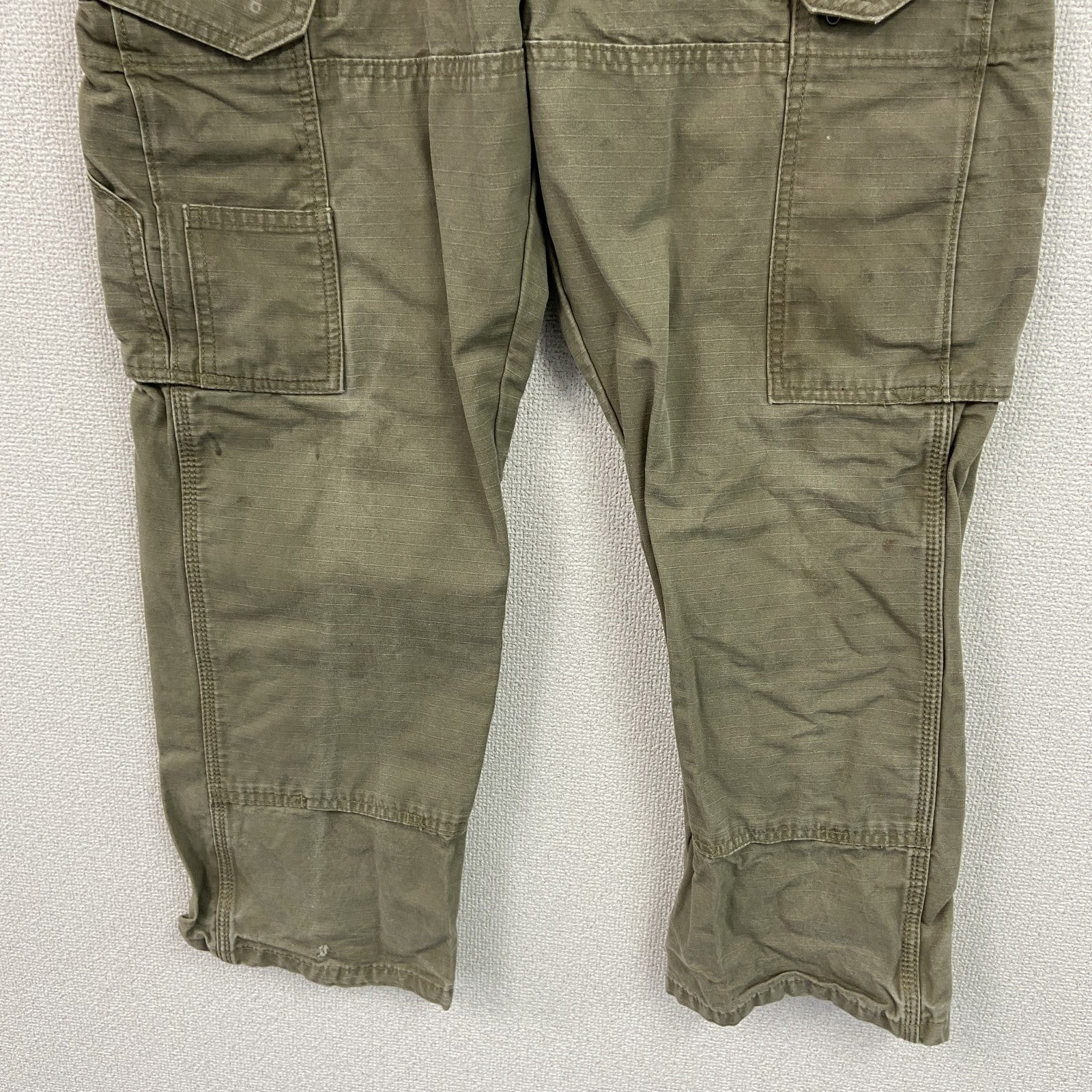 Wrangler　ラングラー　カーゴパンツ　ワークパンツ　リップストップ　ジップフライ　カーキ　古着