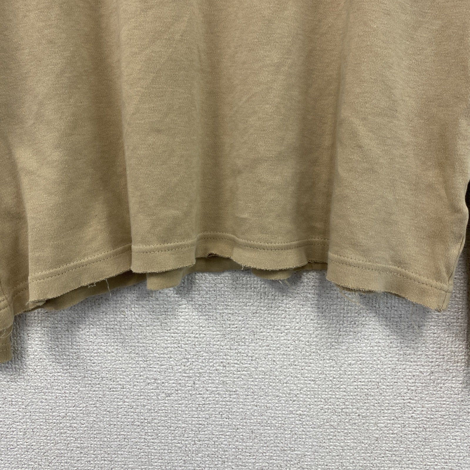 HEMISPHERE　へミスフィア　チェゲバラ　長袖プリントTシャツ/ロンT　ダメージ加工　ベージュ　Mサイズ　古着