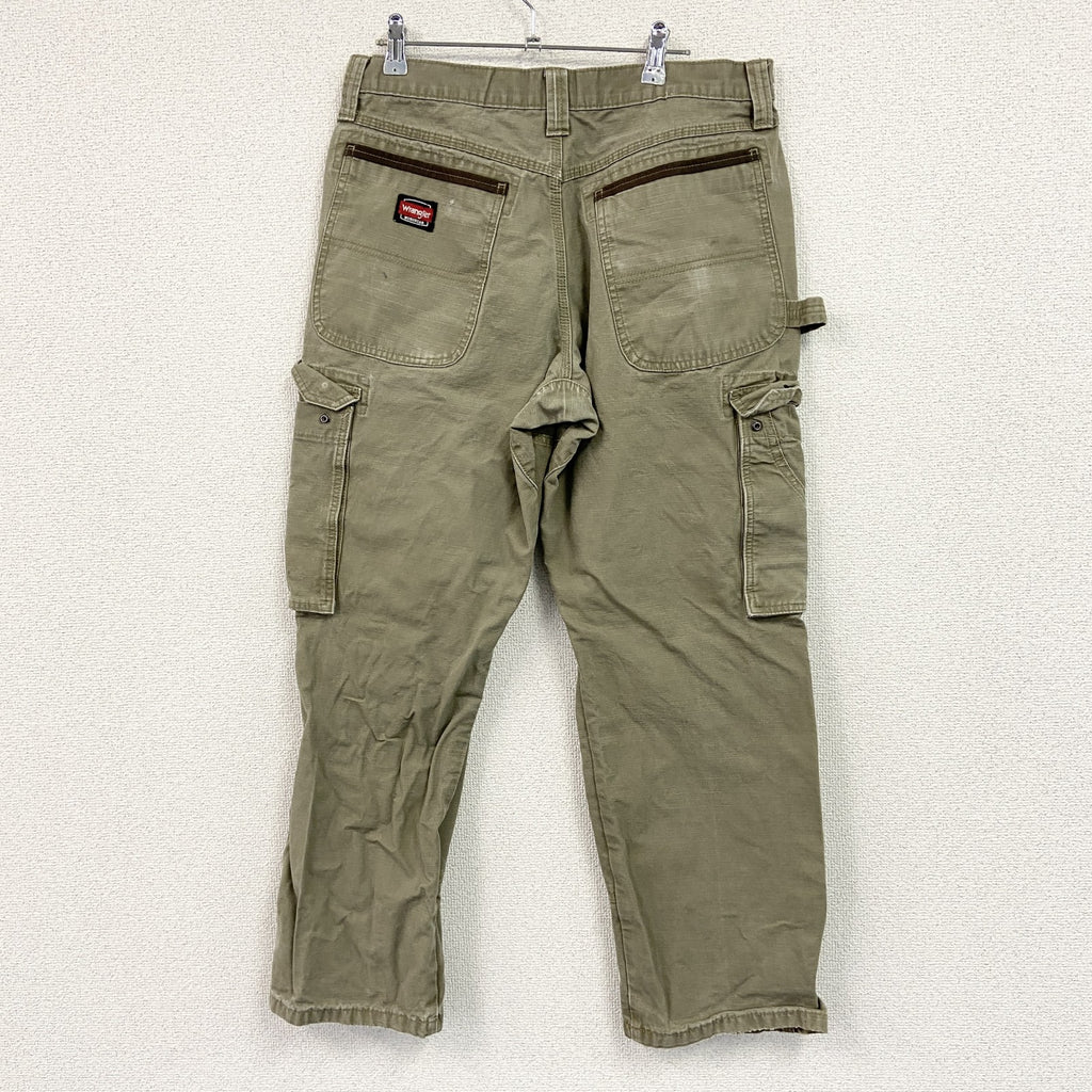 Wrangler　ラングラー　カーゴパンツ　ワークパンツ　リップストップ　ジップフライ　カーキ　古着