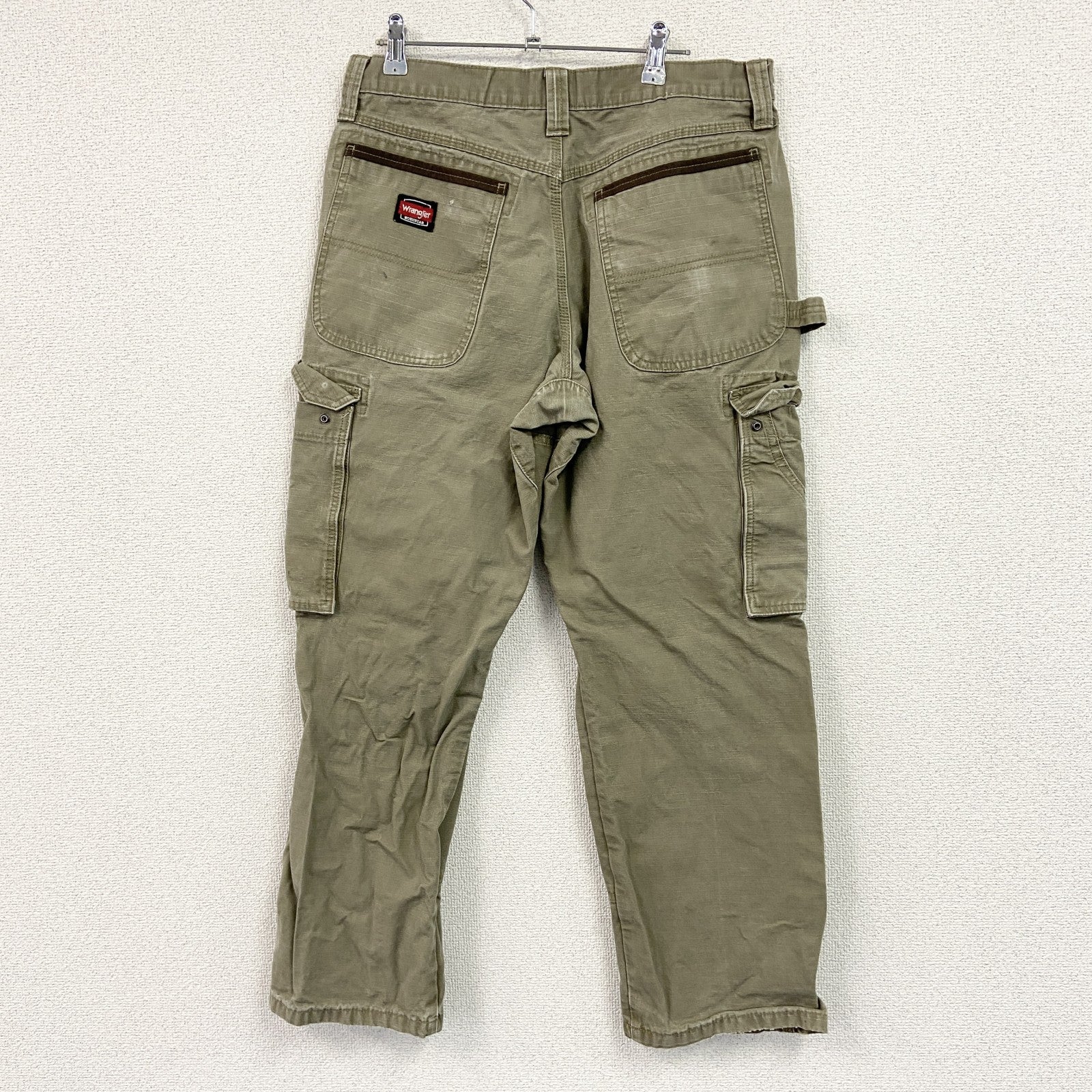 Wrangler　ラングラー　カーゴパンツ　ワークパンツ　リップストップ　ジップフライ　カーキ　古着