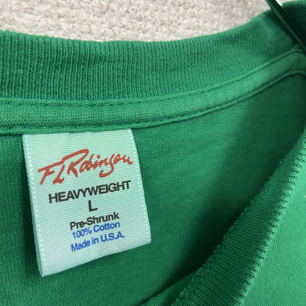 FLR dsin san　半袖企業プリントTシャツ　矢場とん　緑　グリーン　Lサイズ　古着