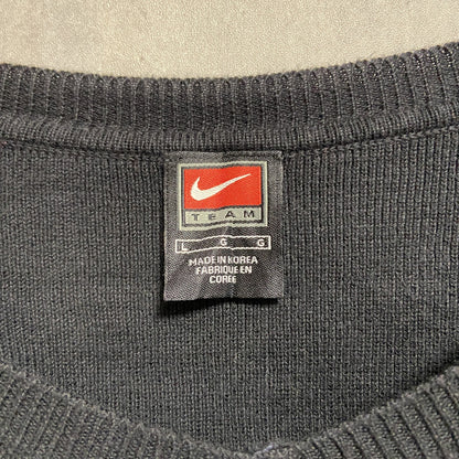 古着　used　90s　NIKE　ナイキ　ワンポイントロゴ刺繍ニットベスト　COLORADO　コロラド州　黒　ブラック　Lサイズ