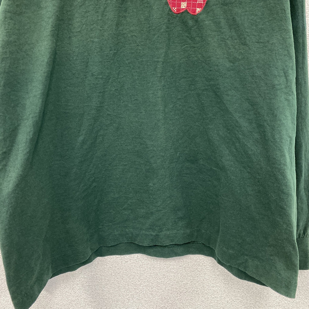～90s　BEST FRUIT OF THE LOOM　長袖Tシャツ/ロンT　シングルステッチ　緑　グリーン　XLサイズ　　ヴィンテージ　古着