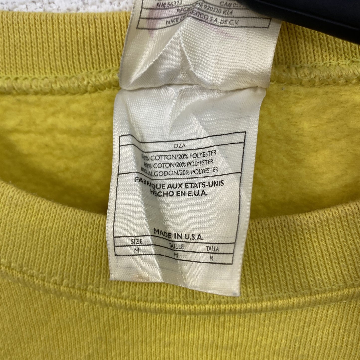 90s　NIKE　ナイキ　スウェット/トレーナー　ヴィンテージ　黄色　イエロー　Mサイズ