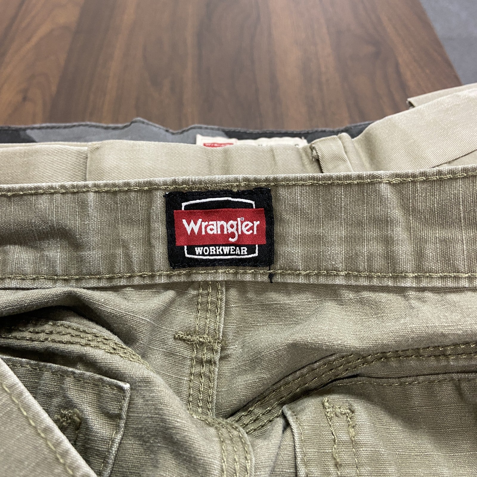Wrangler　ラングラー　カーゴパンツ　ワークパンツ　リップストップ　ジップフライ　カーキ　古着