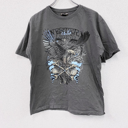 ATLAS FOR MEN　半袖プリントTシャツ　鷹　灰色　グレー　Lサイズ