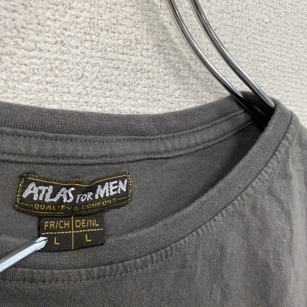 ATLAS FOR MEN　半袖プリントTシャツ　鷹　灰色　グレー　Lサイズ　古着