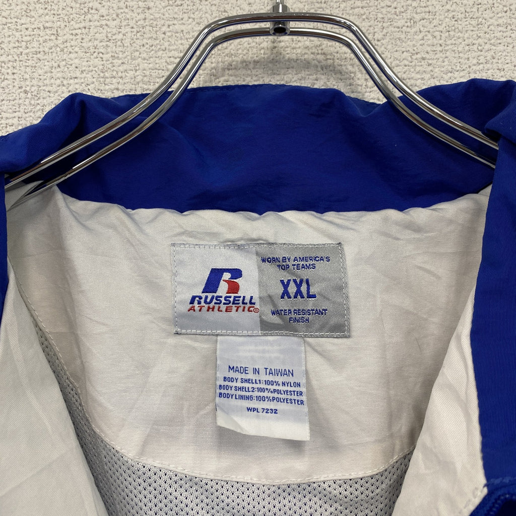 90s　RUSSELL　ラッセル　フルジップナイロンジャケット　ヴィンテージ　青　ブルー　2XLサイズ　古着