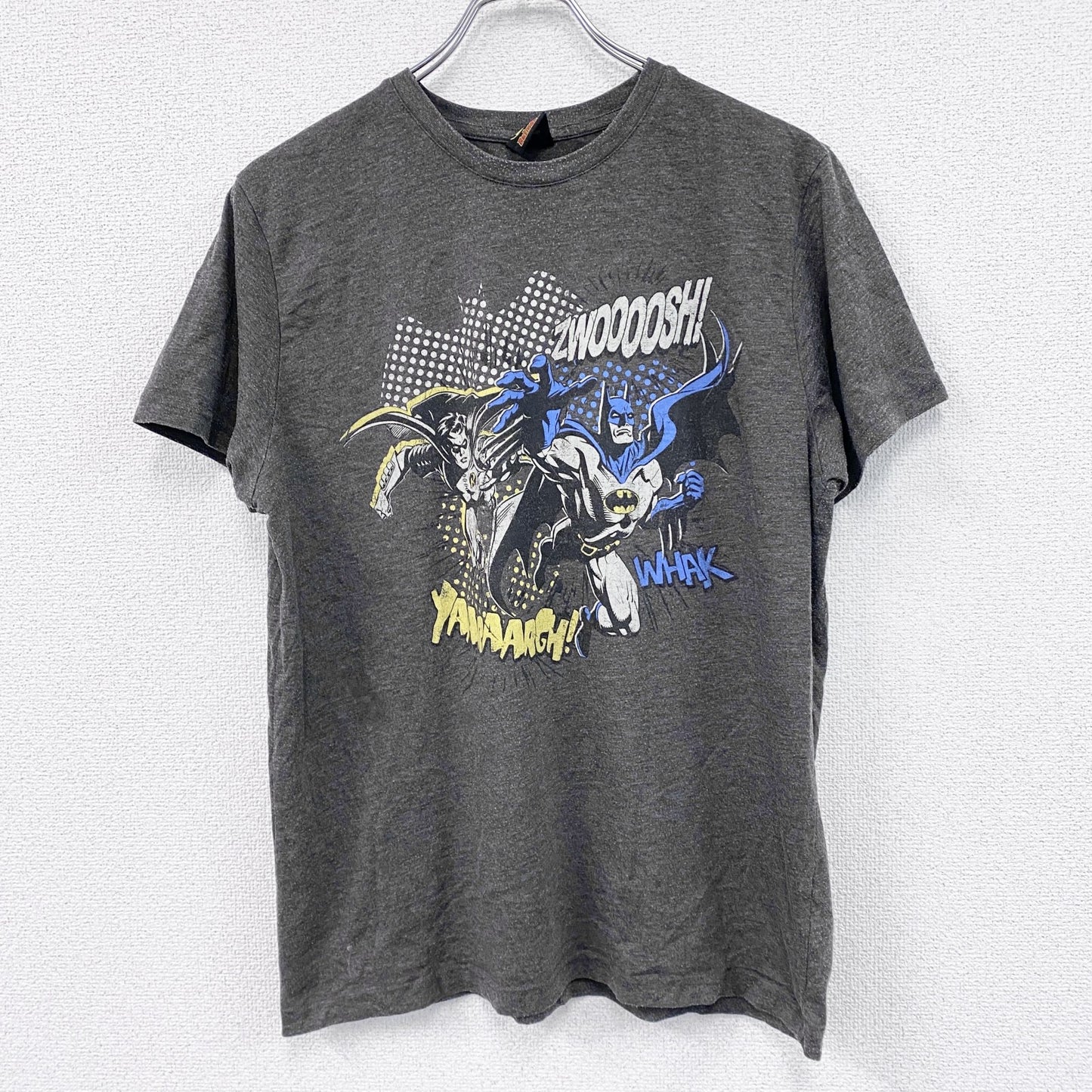 Batman　バットマン　半袖プリントTシャツ　DCコミックス　灰色　グレー