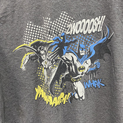 Batman　バットマン　半袖プリントTシャツ　DCコミックス　灰色　グレー