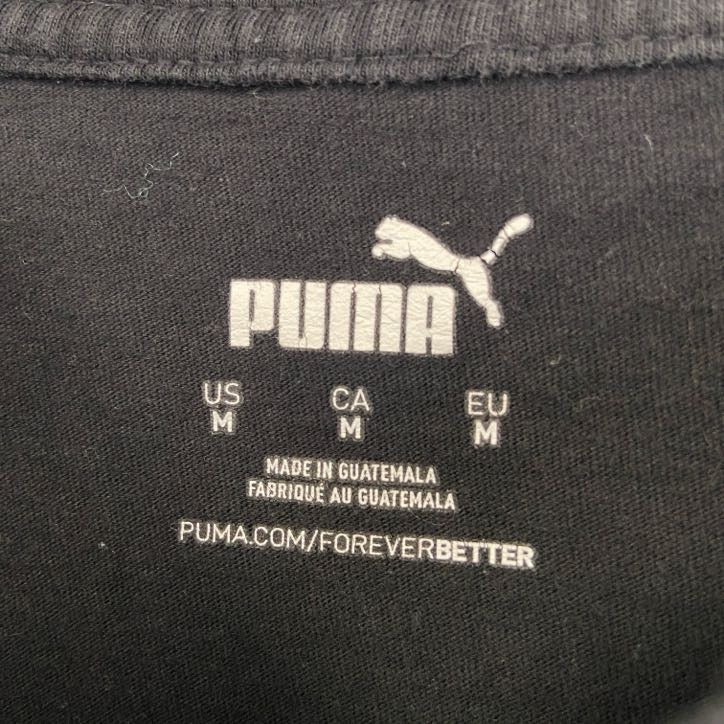 PUMA プーマ　半袖ビッグロゴプリントTシャツ　クルーネック　スポーツウェア　レトロ　黒　ブラック　Mサイズ　古着