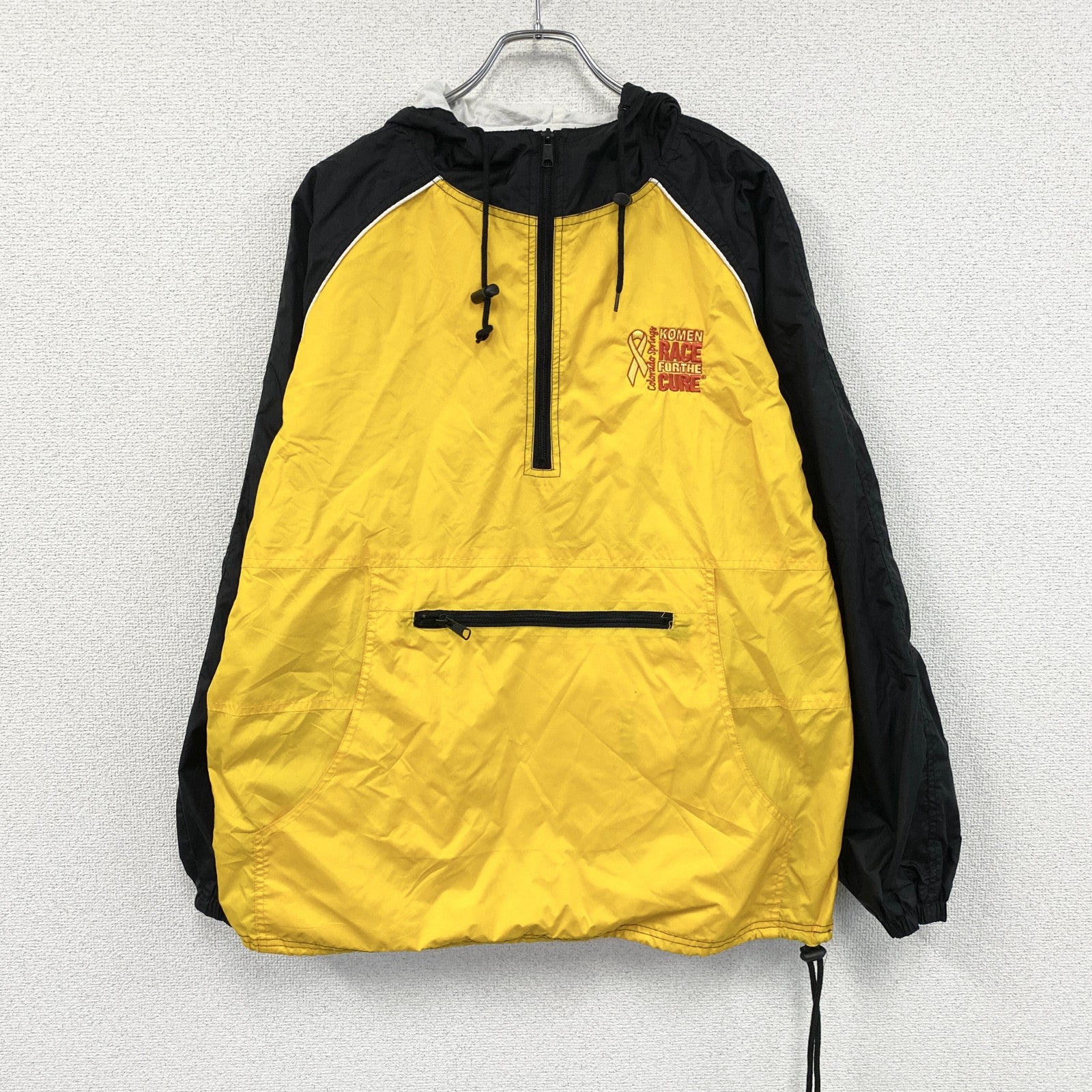 90s　PORT and COMPANY　ポートアンドカンパニー　アノラックパーカー　黄色　イエロー　Lサイズ　　ヴィンテージ　古着