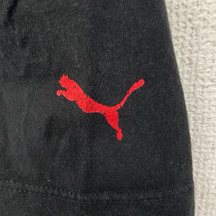 PUMA プーマ　半袖ビッグロゴプリントTシャツ　クルーネック　スポーツウェア　レトロ　黒　ブラック　Mサイズ　古着
