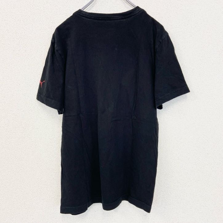 PUMA プーマ　半袖ビッグロゴプリントTシャツ　クルーネック　スポーツウェア　レトロ　黒　ブラック　Mサイズ　古着