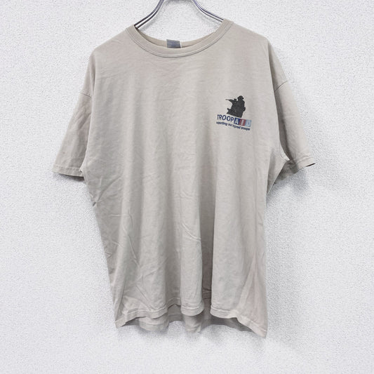 GILDAN　ギルダン　半袖プリントTシャツ　ベージュ　XLサイズ