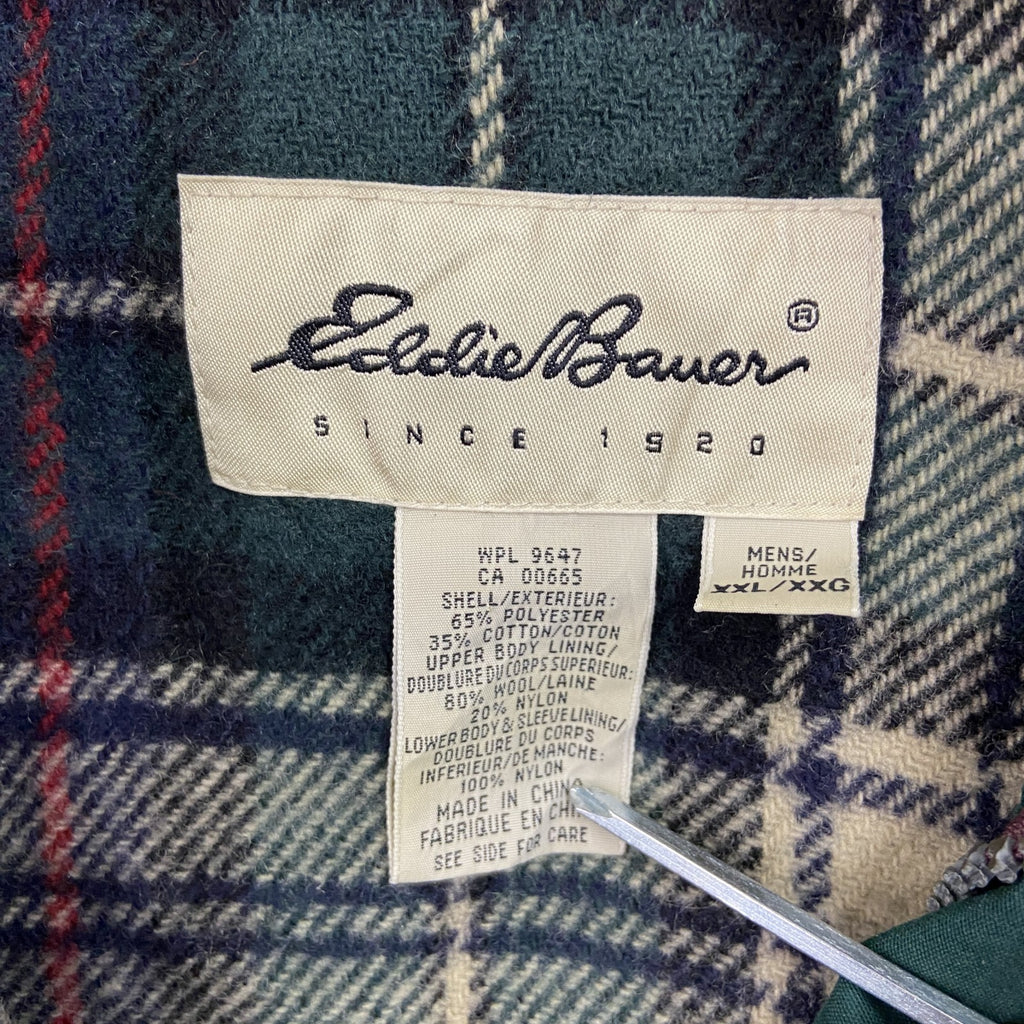 90s　Eddie Bauer　エディーバウアー　マウンテンパーカー　白タグ　緑　グリーン　2XLサイズ　　ヴィンテージ　古着
