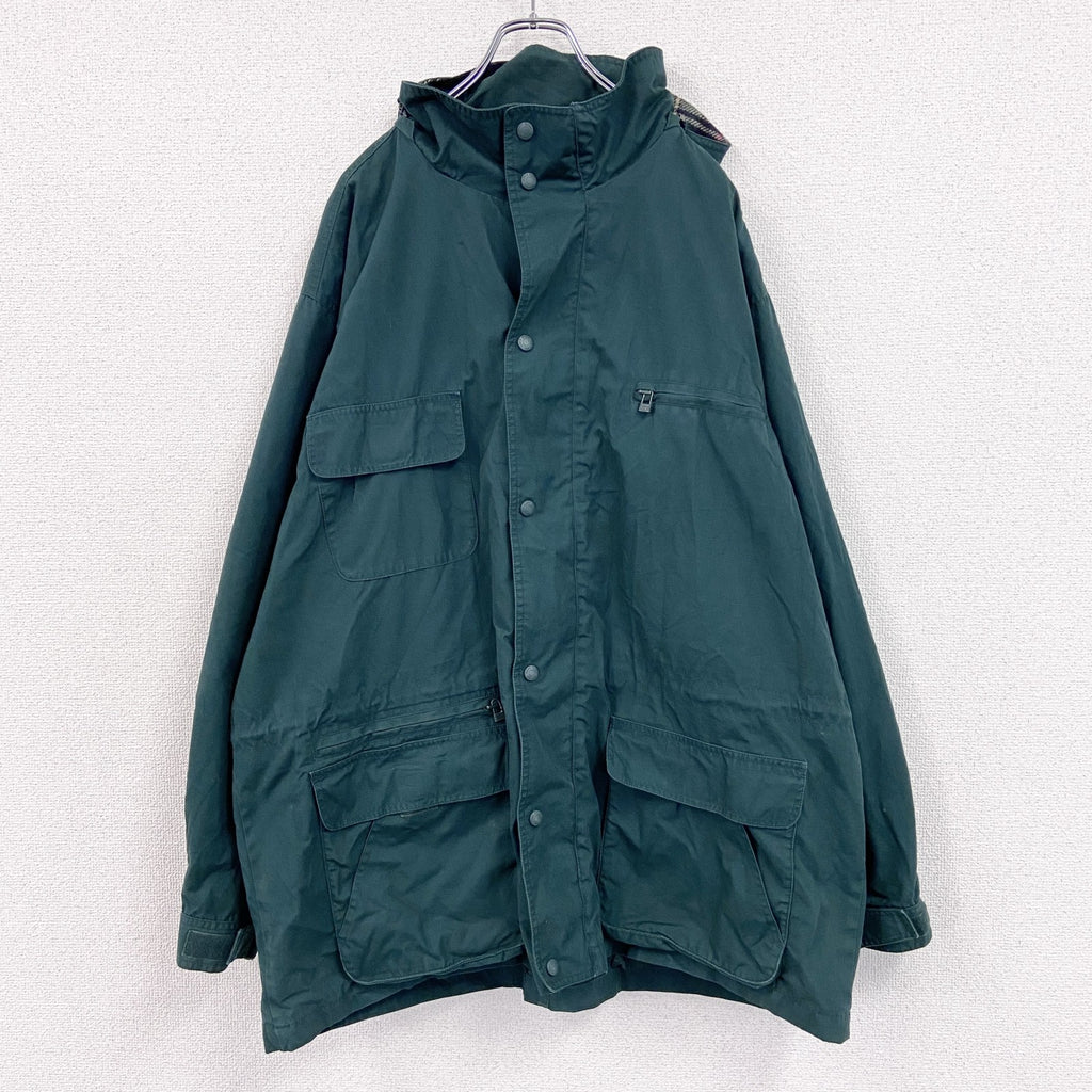 90s　Eddie Bauer　エディーバウアー　マウンテンパーカー　白タグ　緑　グリーン　2XLサイズ　　ヴィンテージ　古着