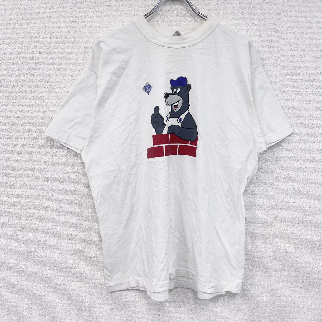 ～00s　YORK　半袖プリントTシャツ　ユーロヴィンテージ　白　ホワイト　2XLサイズ　古着