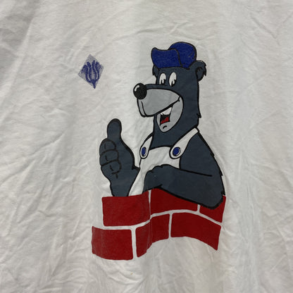 ～00s　YORK　半袖プリントTシャツ　ユーロヴィンテージ　白　ホワイト　2XLサイズ