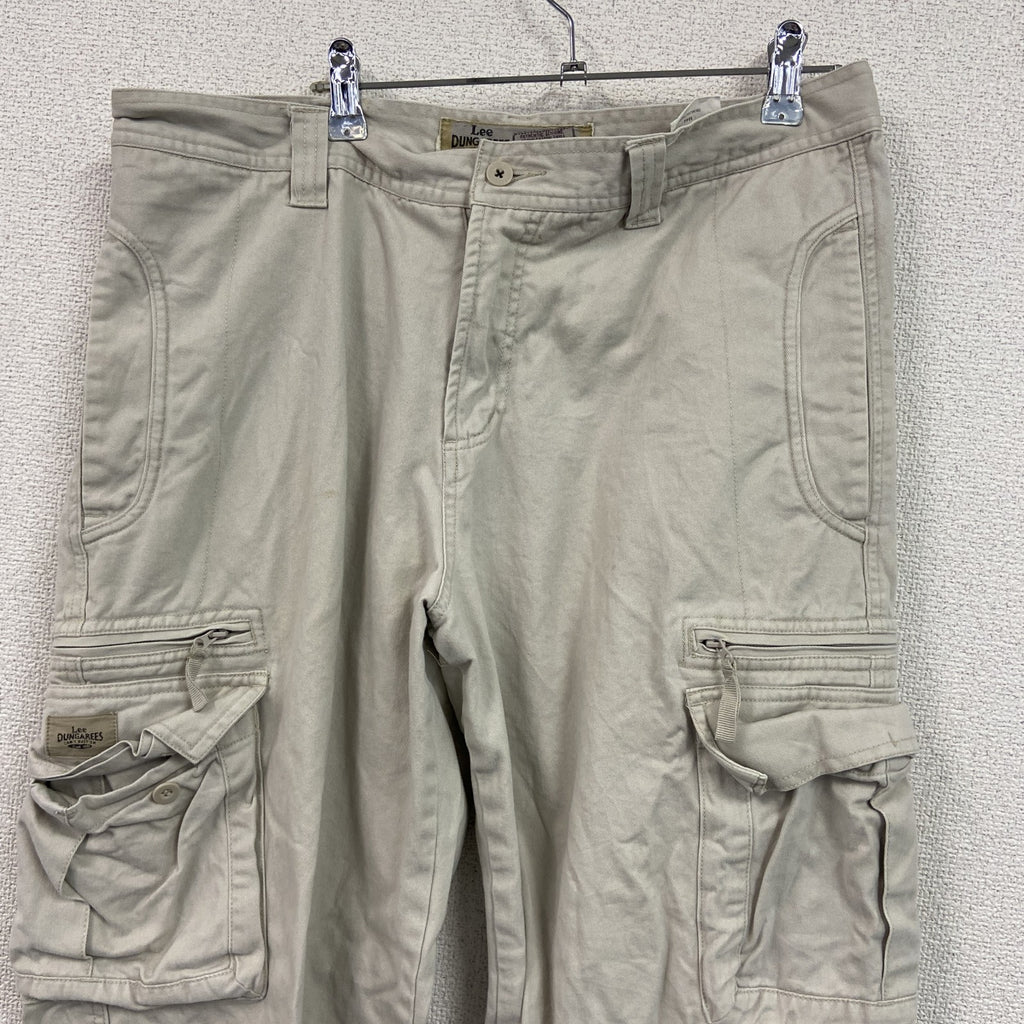 Lee　リー　カーゴパンツ　ワークパンツ　ジップフライ　ジップポケット　フラップポケット　ホワイトベージュ　W32サイズ　古着