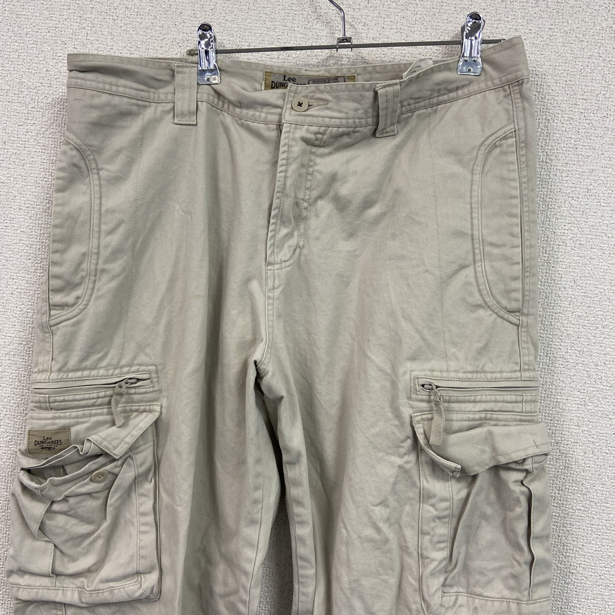 Lee　リー　カーゴパンツ　ワークパンツ　ジップフライ　ジップポケット　フラップポケット　ホワイトベージュ　W32サイズ　古着