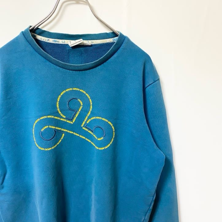 puma プーマ　CLOUD9　長袖デザインプリントスウェット　クルーネックトレーナー　Mサイズ　水色　　古着