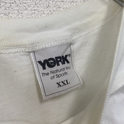 ～00s　YORK　半袖プリントTシャツ　ユーロヴィンテージ　白　ホワイト　2XLサイズ