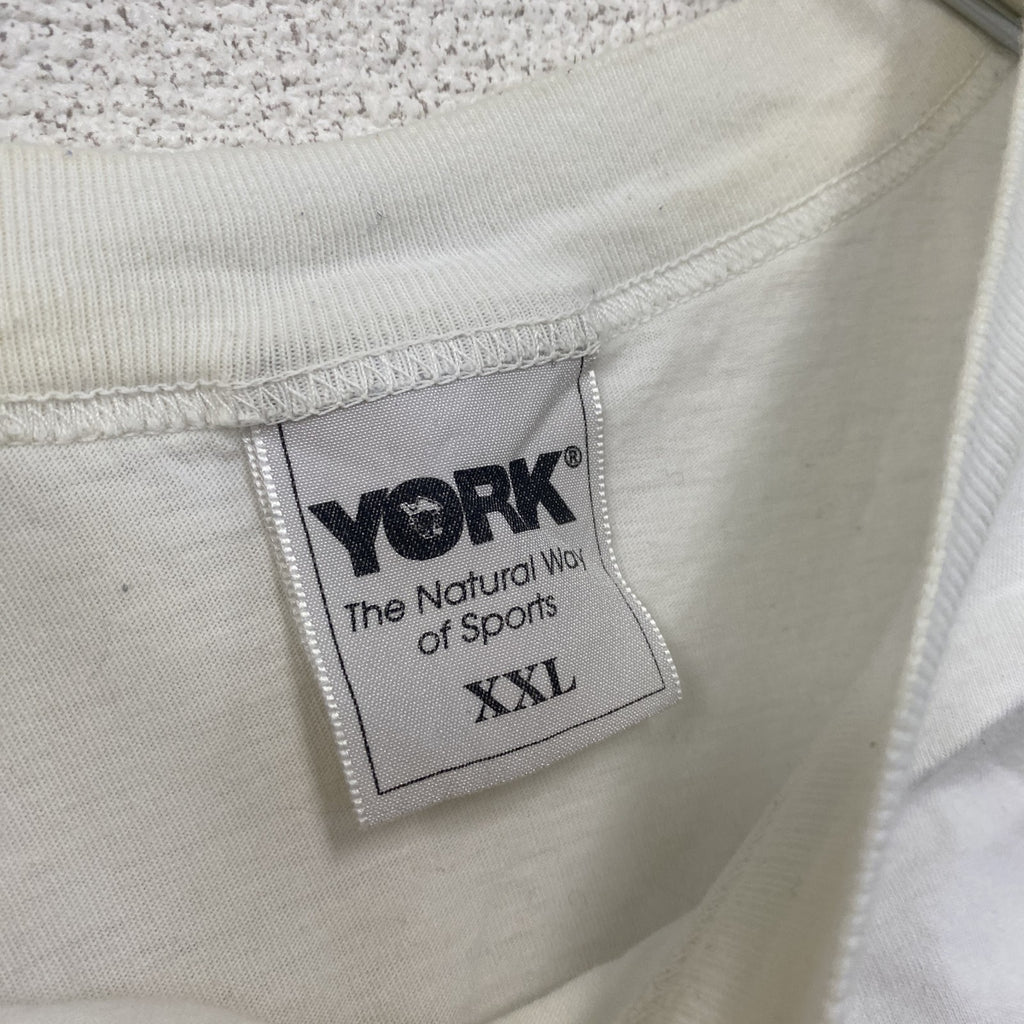 ～00s　YORK　半袖プリントTシャツ　ユーロヴィンテージ　白　ホワイト　2XLサイズ　古着