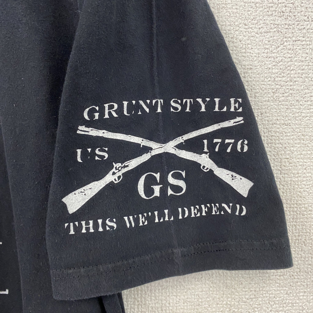 GRUNT STYLE　半袖プリントTシャツ　星条旗　英字プリント　黒　ブラック　2XLサイズ　古着