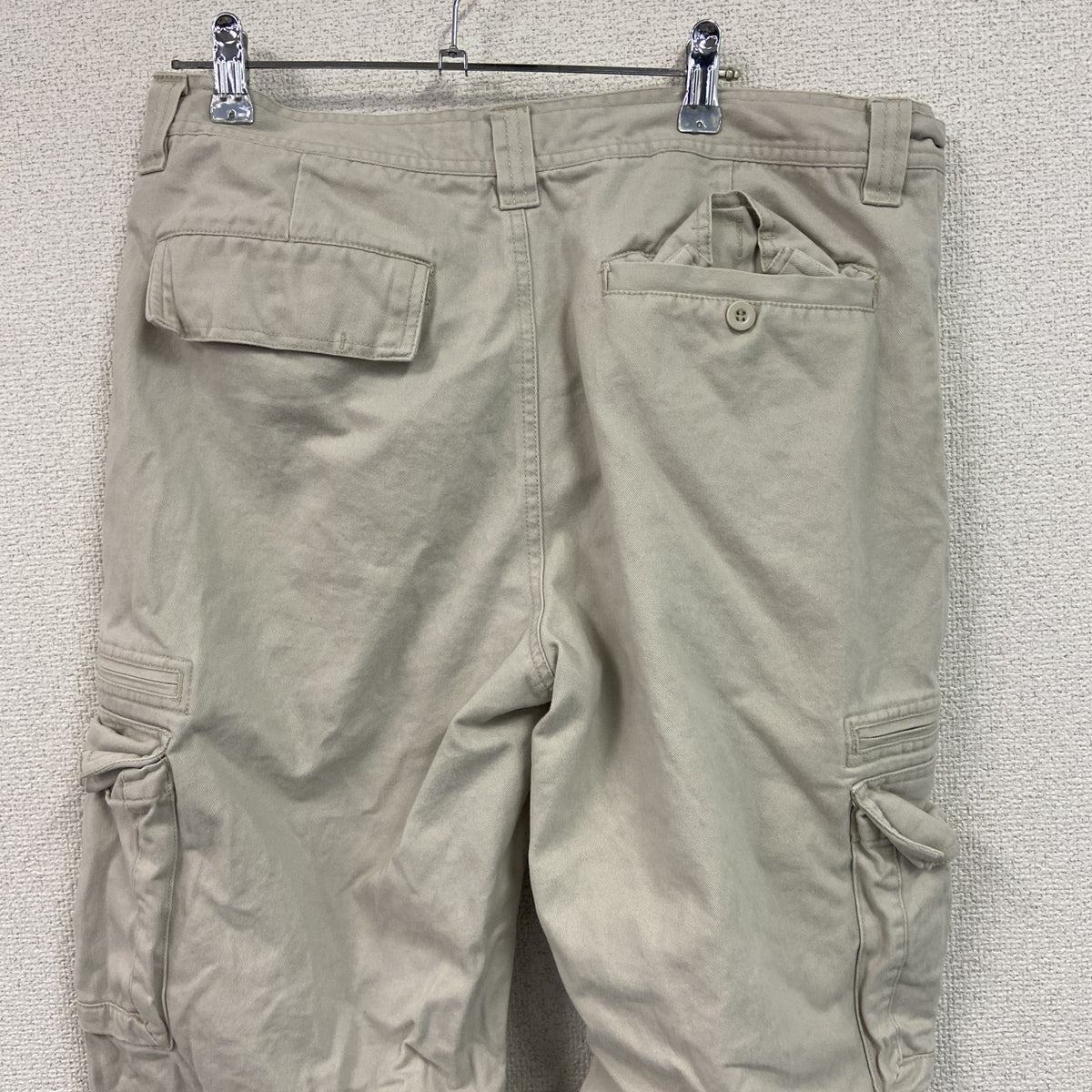 Lee　リー　カーゴパンツ　ワークパンツ　ジップフライ　ジップポケット　フラップポケット　ホワイトベージュ　W32サイズ　古着