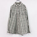 90s～　OLD GAP　オールドギャップ　長袖シャツ　白タグ　2つポケット　チェック柄　緑　グリーン　XLサイズ　　ヴィンテージ　古着