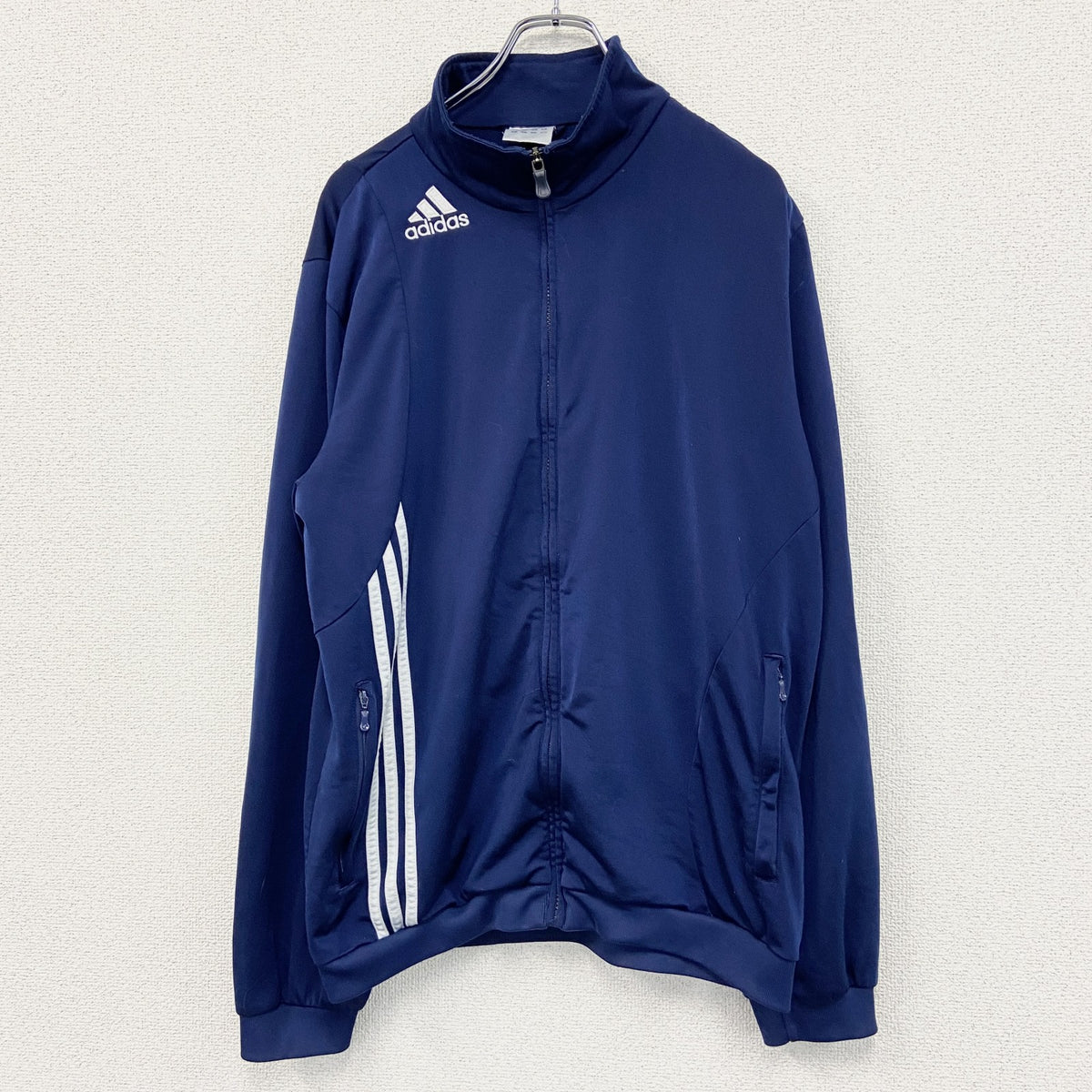 00s　adidas　アディダス　トラックジャケット/ジャージ　ヴィンテージ　スリーストライプス　紺　ネイビー　古着