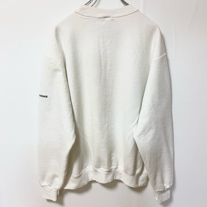 古着 used　Champion チャンピオン　長袖ワンポイント刺繍スウェット　トレーナー　I AM ONE　白　Lサイズ