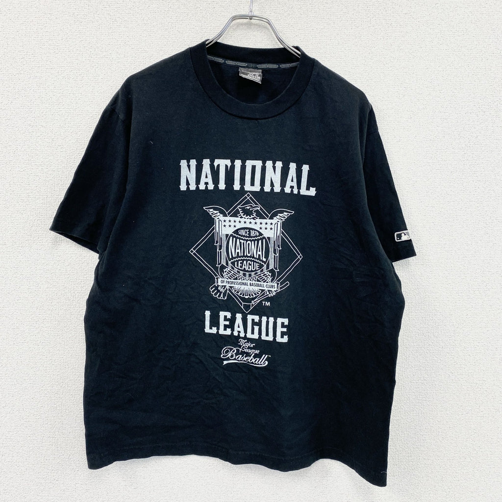 MLB　ナショナルリーグ　半袖プリントTシャツ　黒　ブラック　XLサイズ　古着