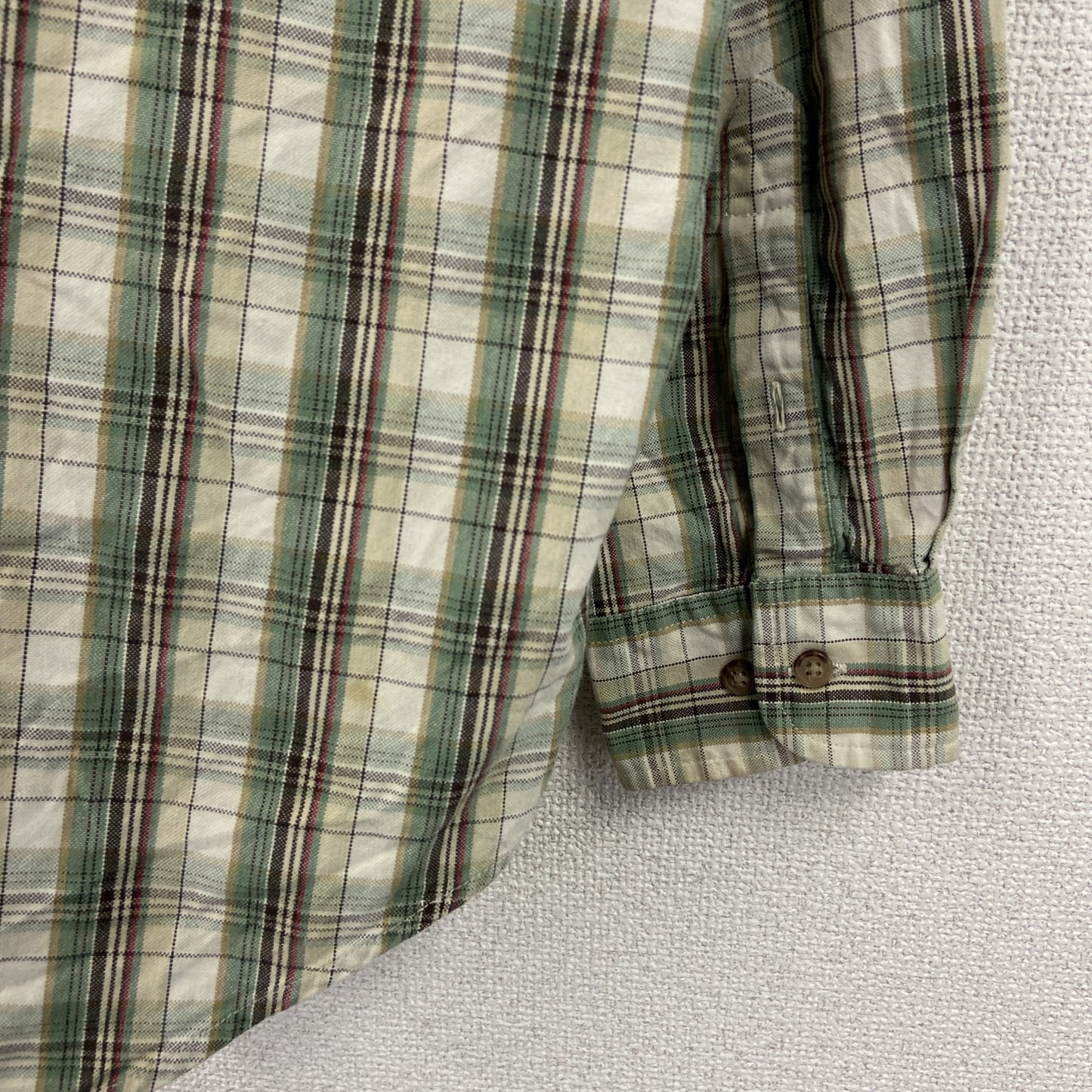 90s～　OLD GAP　オールドギャップ　長袖シャツ　白タグ　2つポケット　チェック柄　緑　グリーン　XLサイズ