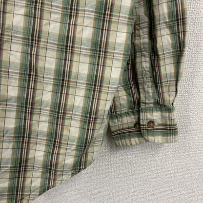 90s～　OLD GAP　オールドギャップ　長袖シャツ　白タグ　2つポケット　チェック柄　緑　グリーン　XLサイズ