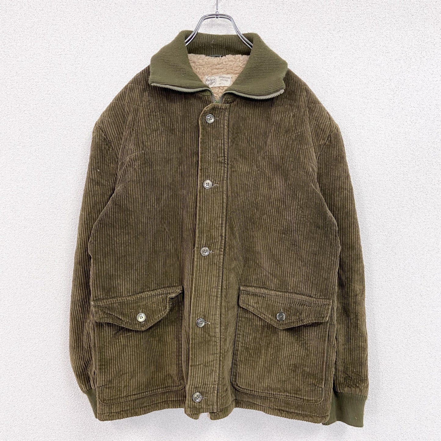 ～80s　Fulpa　フルパ　ハンティングジャケット　コーデュロイジャケット　裏ボア　3つポケット　茶色　ブラウン　