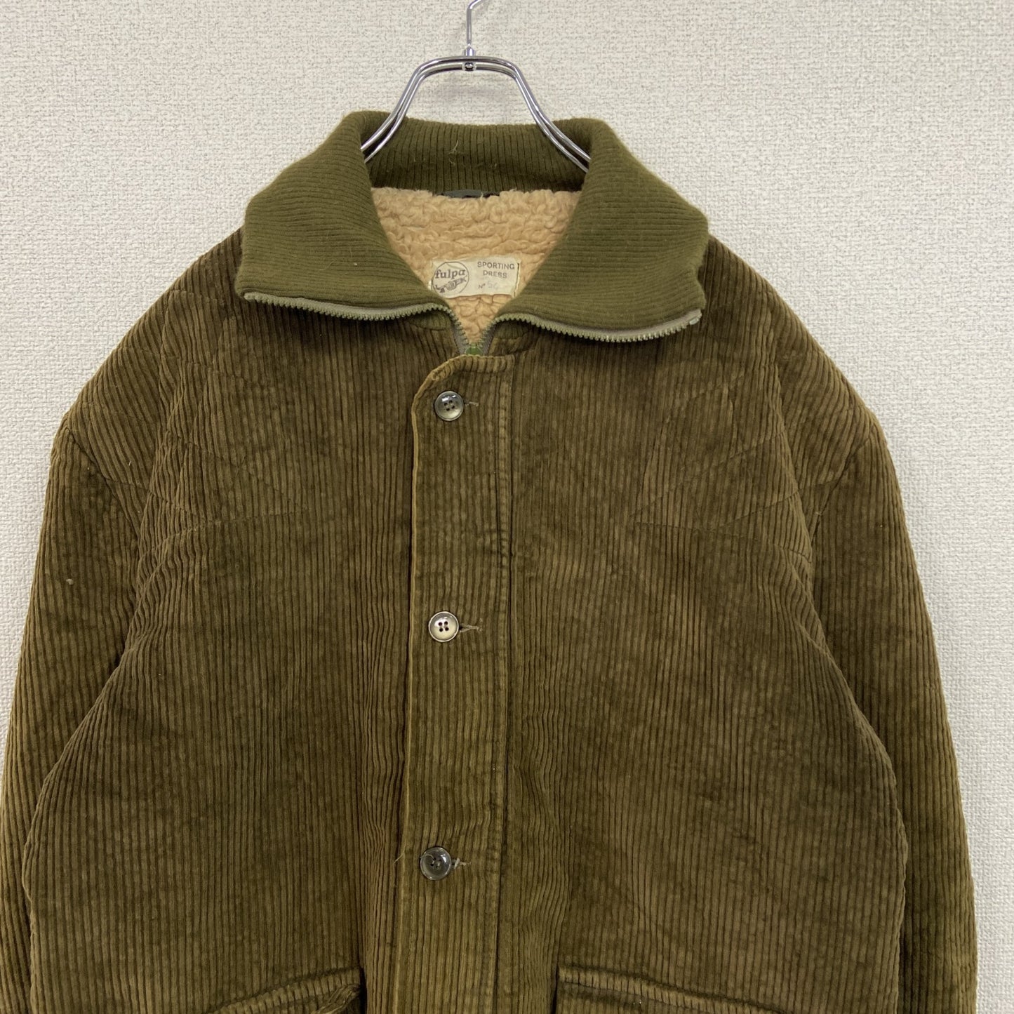 ～80s　Fulpa　フルパ　ハンティングジャケット　コーデュロイジャケット　裏ボア　3つポケット　茶色　ブラウン　