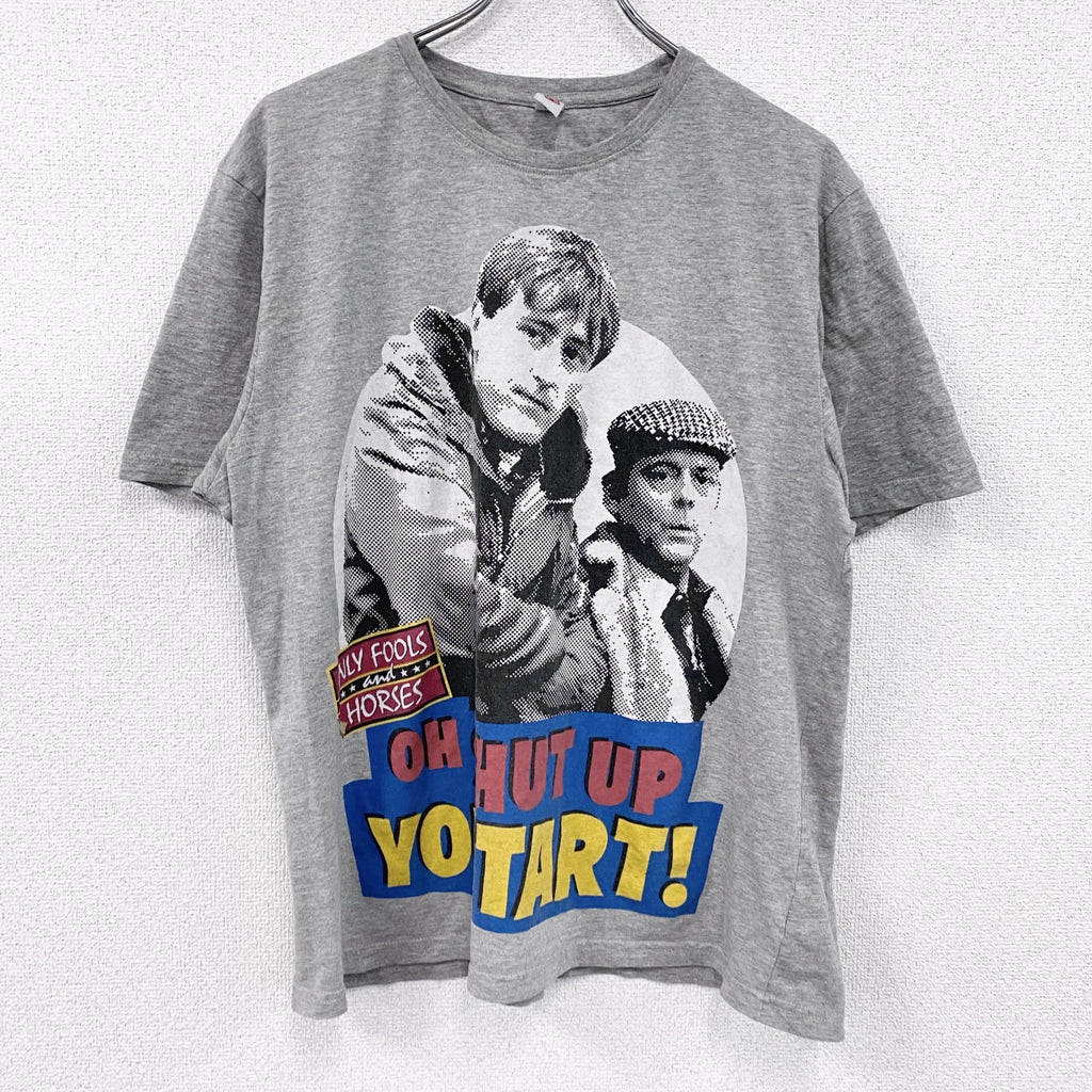 ONLY FOOLS and HORSES　半袖プリントTシャツ　灰色　グレー　Lサイズ カットソー メンズ コットン 古着