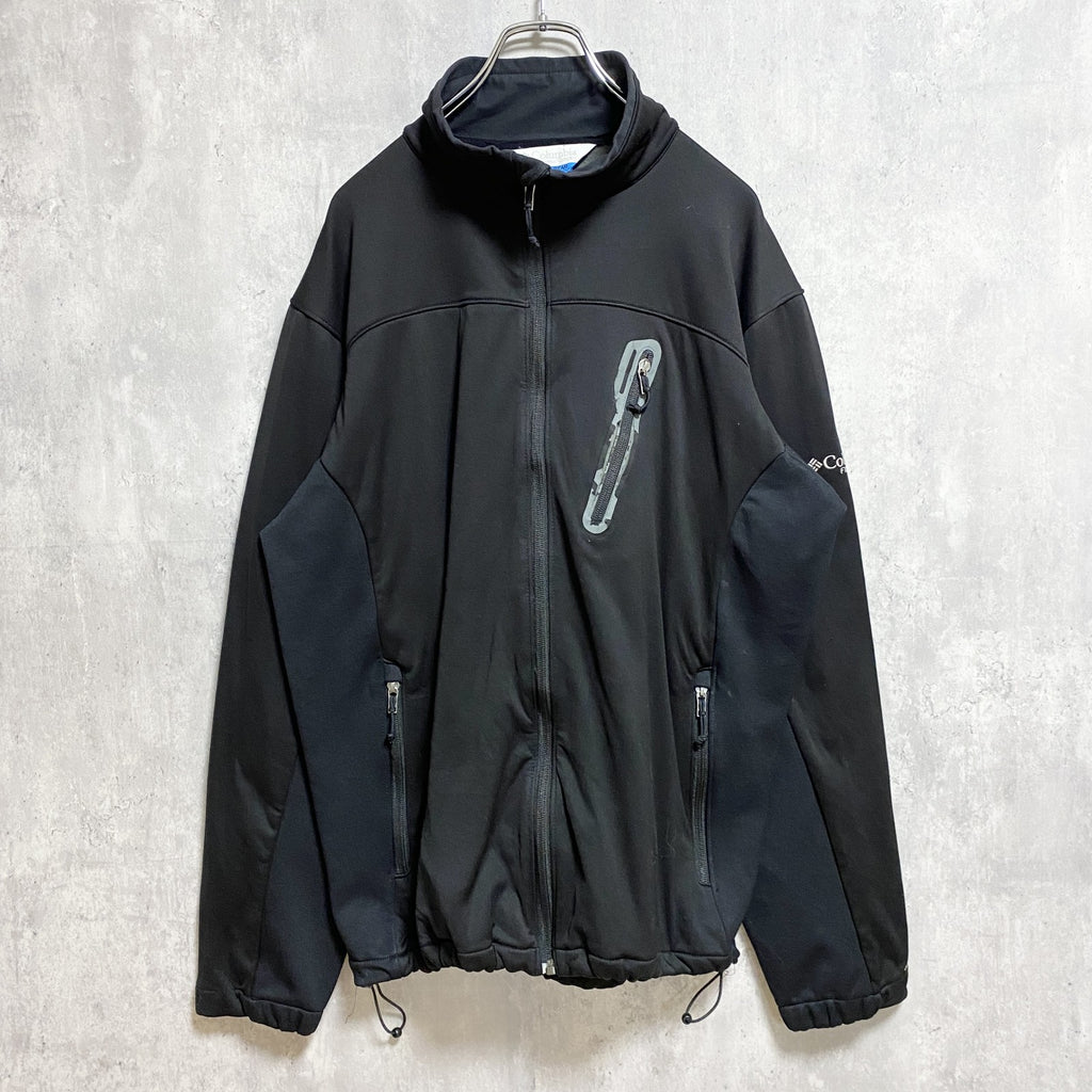 　Columbia　コロンビア　長袖フルジップトラックジャケット　ジャージ　スポーツウェア　黒　ブラック　Lサイズ　古着