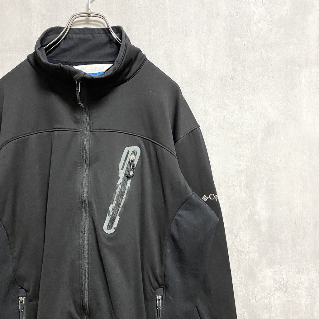 　Columbia　コロンビア　長袖フルジップトラックジャケット　ジャージ　スポーツウェア　黒　ブラック　Lサイズ　古着