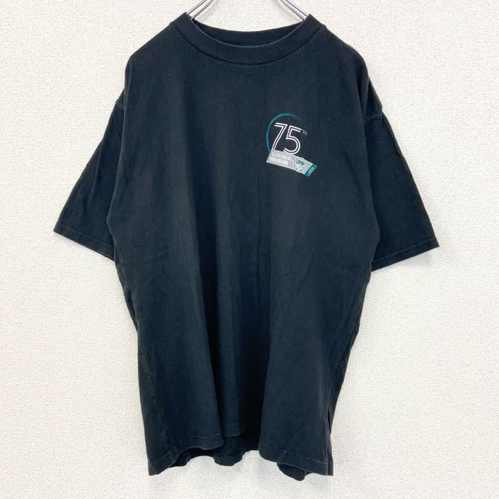 Union Line ユニオン ライン　半袖プリントTシャツ　USA製　GMP　クルーネック　黒　ブラック　Lサイズ　古着